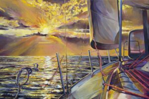 2021 ocaso 100 x 150 cm, Eitempera und Öl auf Leinwand